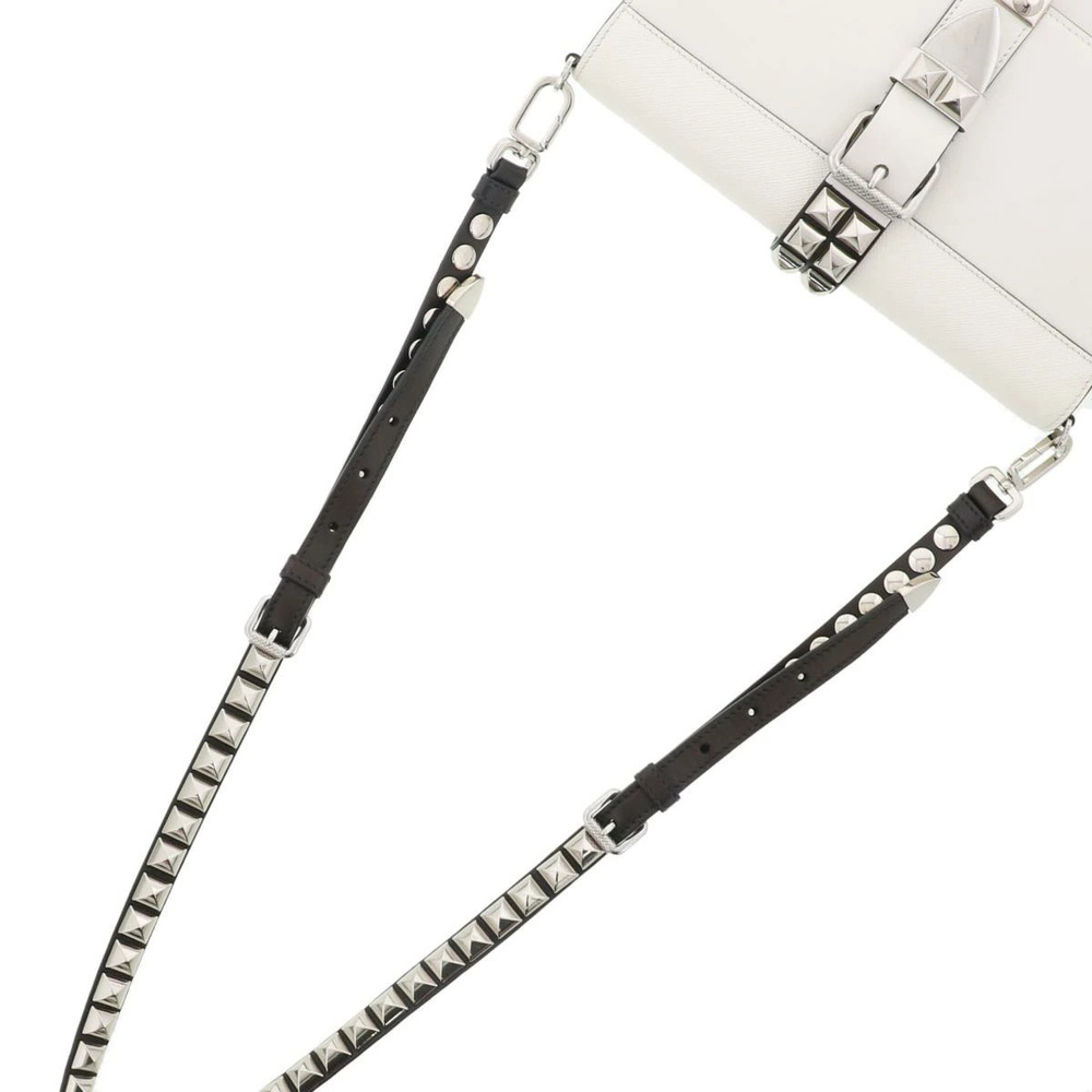 PRADA Electra Stud Shoulder Bag White A - Picture 5 of 6